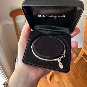 PANDORA Silver Lobster Clasp Charm Bracelet, 7”